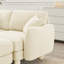 4 tissu beige bouclé avec L convertible, pieds distinctifs, amovibles et cylindriques, doux pour un usage quotidien-689781818