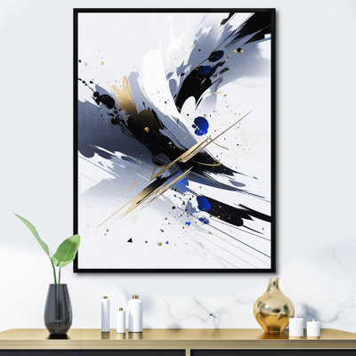 Symphonie cubiste noire et bleue sur toile