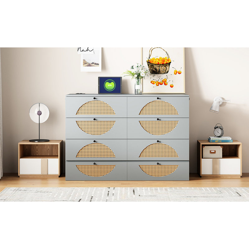 Space Grey Bed With Versatile Drawer & Charging Access Ample Space For Saving And Organizing Drawer, Outlets, Grey