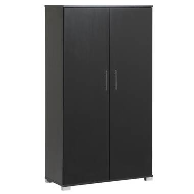 Lancaster 1 - Shelf Storage Cabinet Rebrilliant Finish: Black