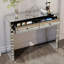 Console, miroir à 2 tiroirs, miroir incurvé pour couloir - Argent