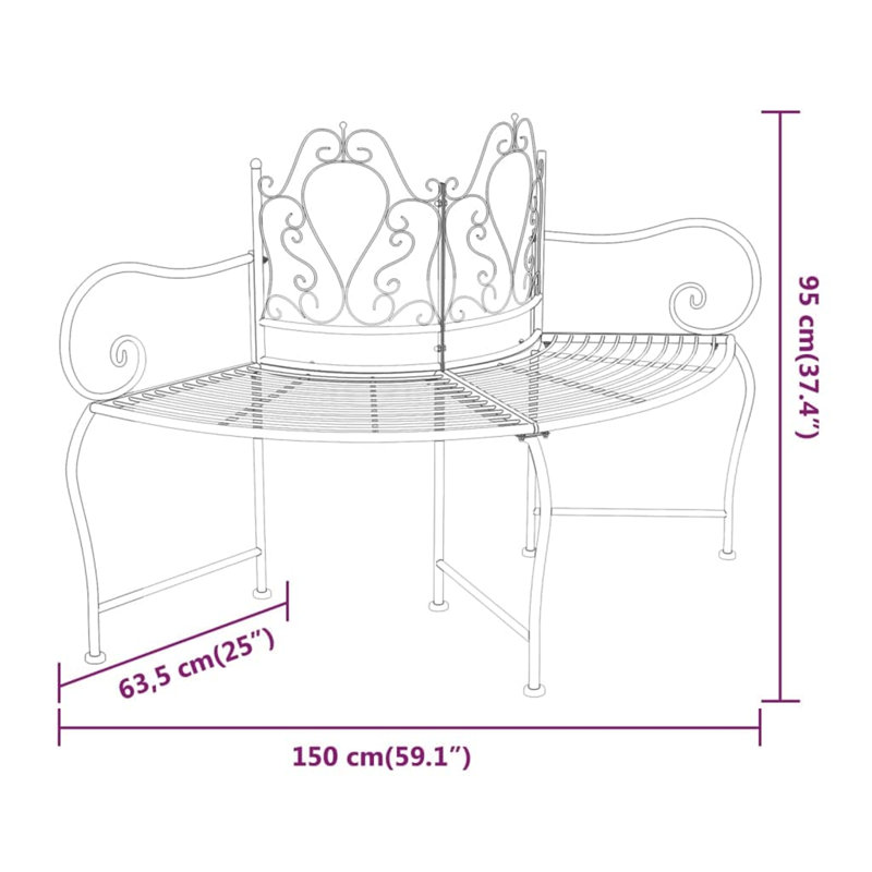Salpeter Steel Outdoor Bench