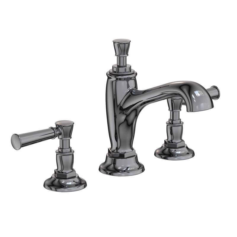 Vander Widespread Bathroom Faucet with Drain Assembly, Midnight Chrome