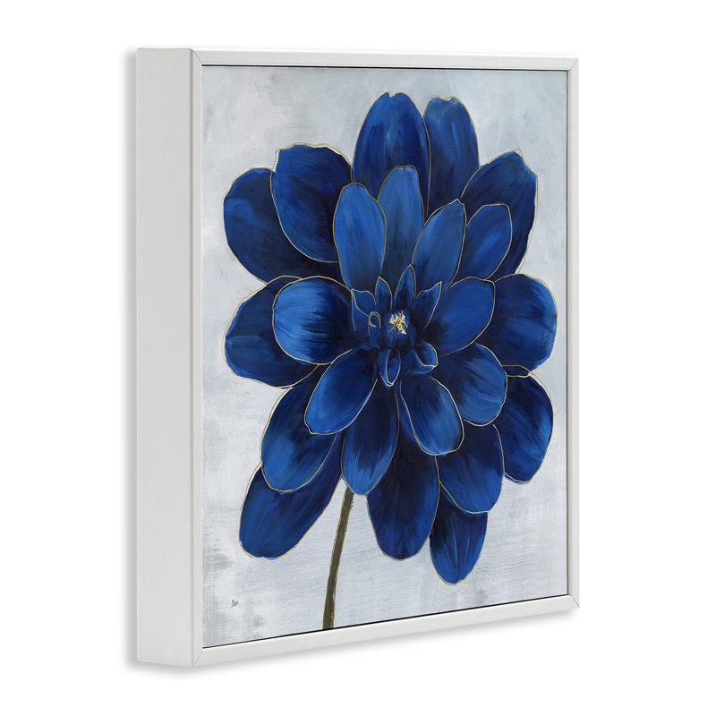Contour moderne de pétales de fleurs bleu foncé modernes par Nan, H 24 po x l 24 po