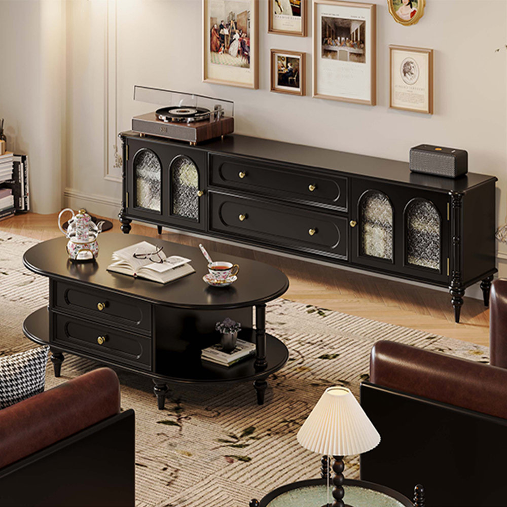 moonlight design American Style TV Coffee Table Set 2 Piece Living Room Table Set Wayfair