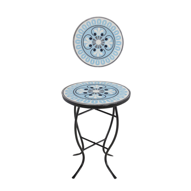 Audreanna Round Metal Folding Outdoor Side Table , 14'' in. W 21'' in. D, 1