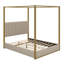 Lit plateforme à baldaquin classique avec tête de lit et structure durable-1775329373
