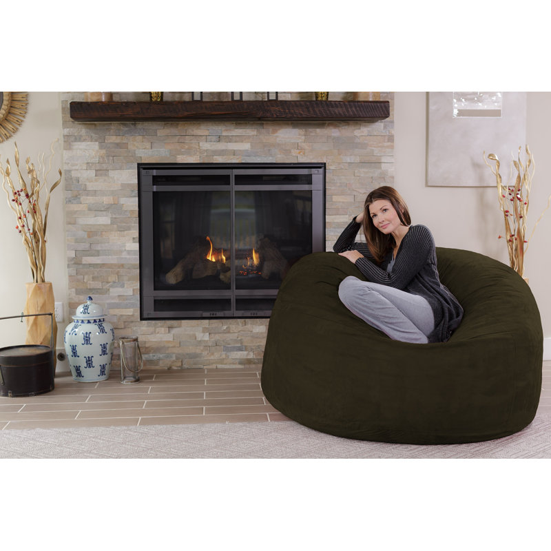 Fauteuil à billes - Fauteuil à billes rond rembourré en mousse à mémoire de forme avec housse amovible et lavable à la machine - Fauteuil à billes avec housse en microfibre douce - Plusieurs tailles et plusieurs tissus lavables à la machine