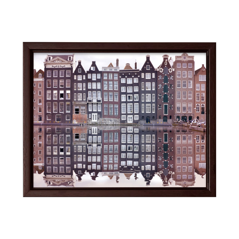 Amsterdam House, Canvas, 08"H x 10"W, Brown Framed