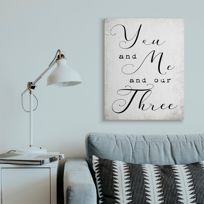 Citation «You Me And Our Three Expression Family Home», Toile tendue, H 40 po x l 30 po