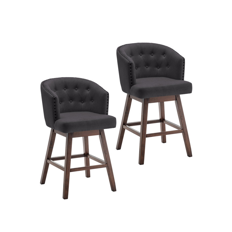 Tabouret de bar Arlisa, Gris foncé, Tabouret de comptoir (siège d'une hauteur de 26 p