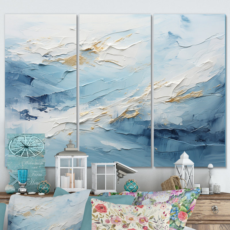 Antartica abstrait Tundra Bold II - ensemble d'art mural moderne sur toile, H 28 po x l 36 po x P 1 po