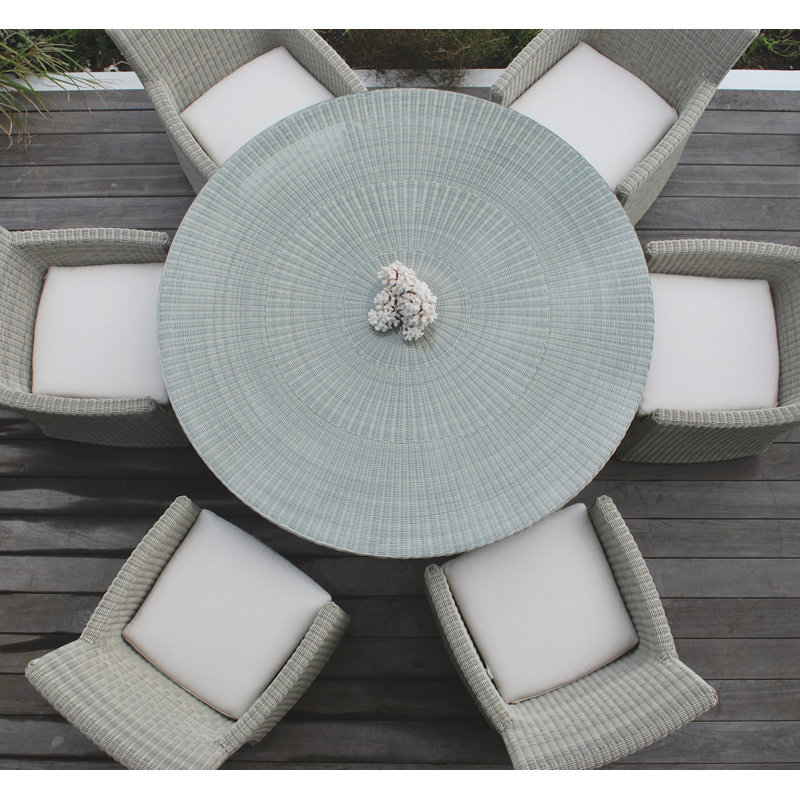 Westport Outdoor Round Dining Table, 60" Diameter, White