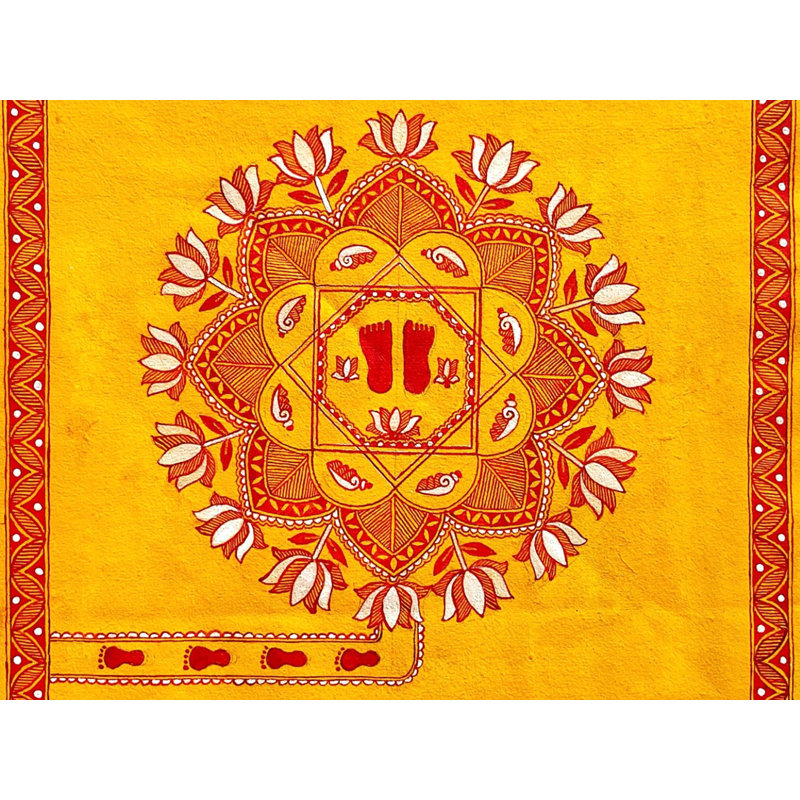 Devotthan Aripan - Waking God From Sleep | Acrylic On Handmade Sheet | By Urwashi Nirala