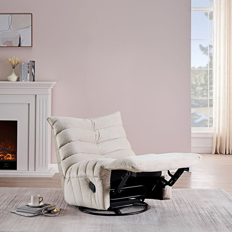 Latitude Run® Rocker Game Chair, Beige Velvet