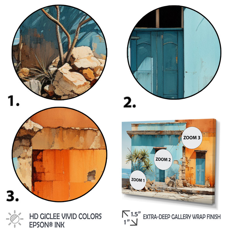 Caraibe Island Hues - Imprimé, H 24 po x l 32 po x P 1 po, Toile tendue