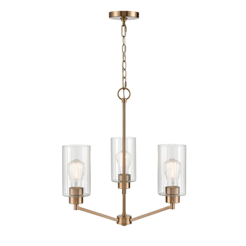 Lustre traditionnel ombragé, H 21,5 po x l 26 po x P 26 po, Or moderne