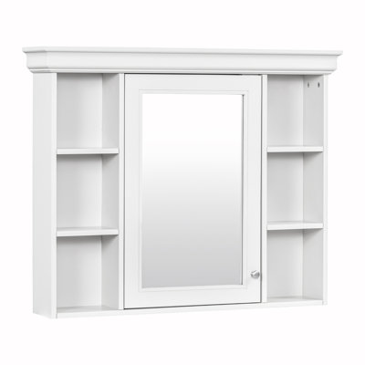 Wall mounted bathroom storage cabinet with mirror door