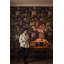 Papier peint mauve à motif floral rétro
