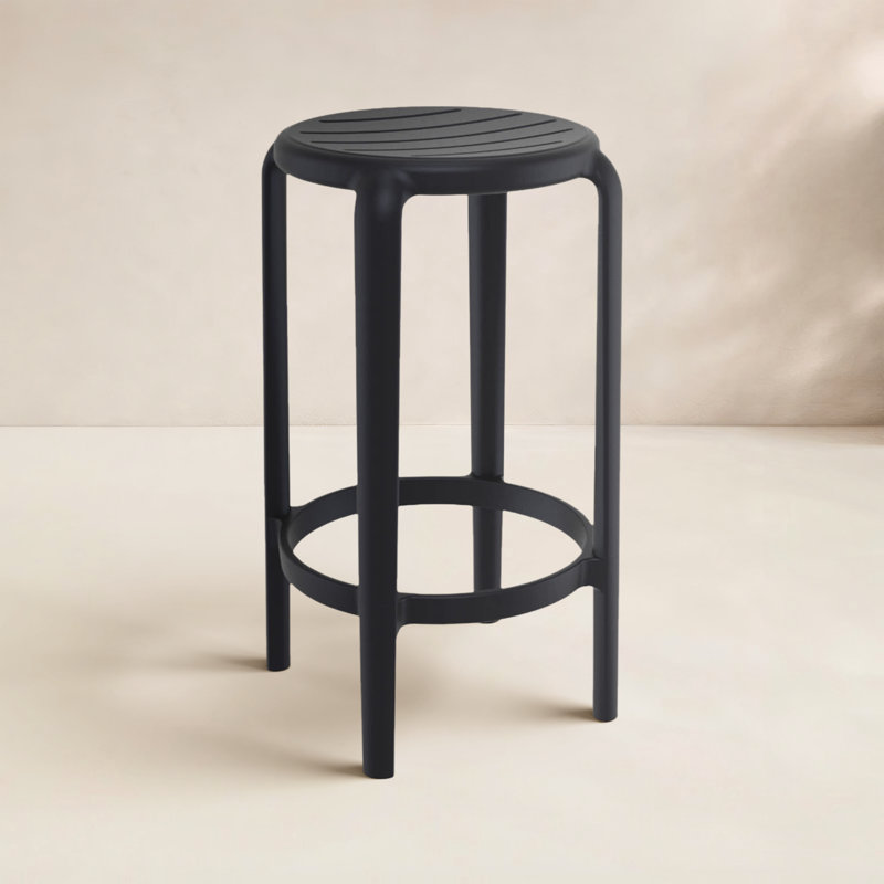 Tabouret de bar Awan, Noir, noir, noir, noir, Tabouret de bar (siège d'une hauteur de 25,75 po)