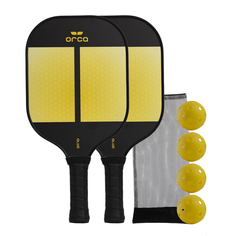 ORCA Solid Wood Pickleball with Carrying Case