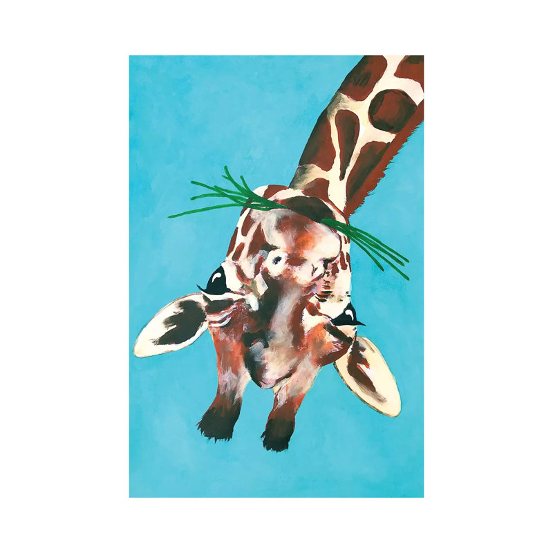 Giraffe Upside Down by Coco De Paris - Wrapped Canvas Painting, 30.48cm H x 20.32cm W x 1.91cm D