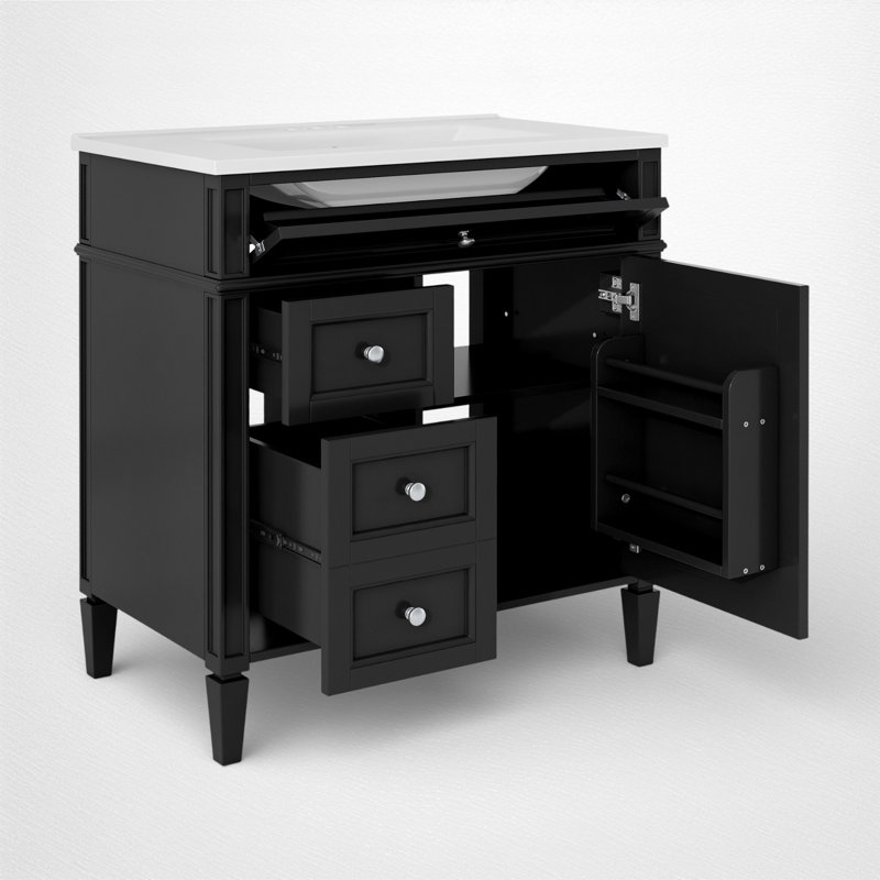 Ensemble de meuble-lavabo simple 30 po, Noir, noir, noir, noir