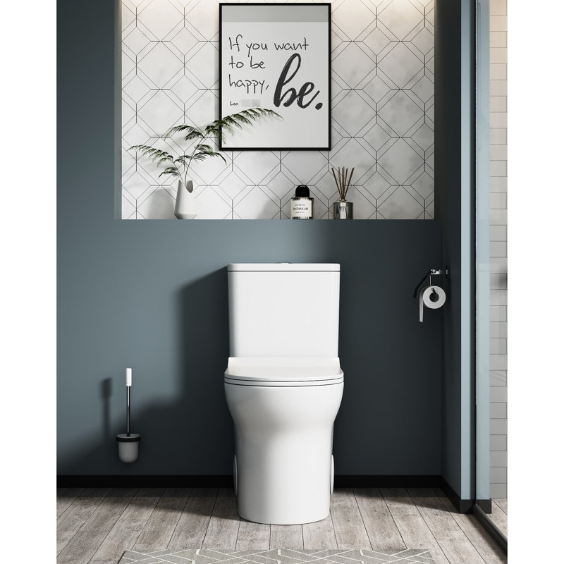 White Ceramic 1.1/1.6 Toilet, Elongated, Comfortable Height, & Mode 1.1 And 1.6 , Ceramic, White,