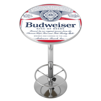 Budweiser Label Design Bar Table with Footrest