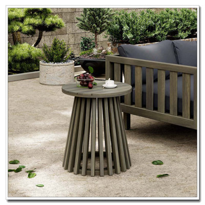Table d'appoint d'extérieur en bois d'acacia