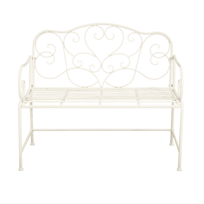 Banc de jardin Sunnydaze - blanc, Blanc mat