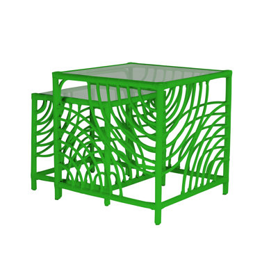 Swirl Glass Nesting End Table