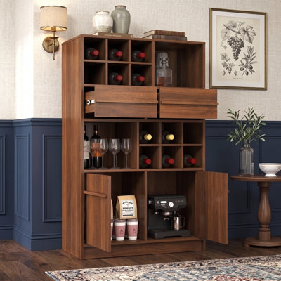 Armoire de bar moderne avec porte-bouteilles et tiroirs à vin