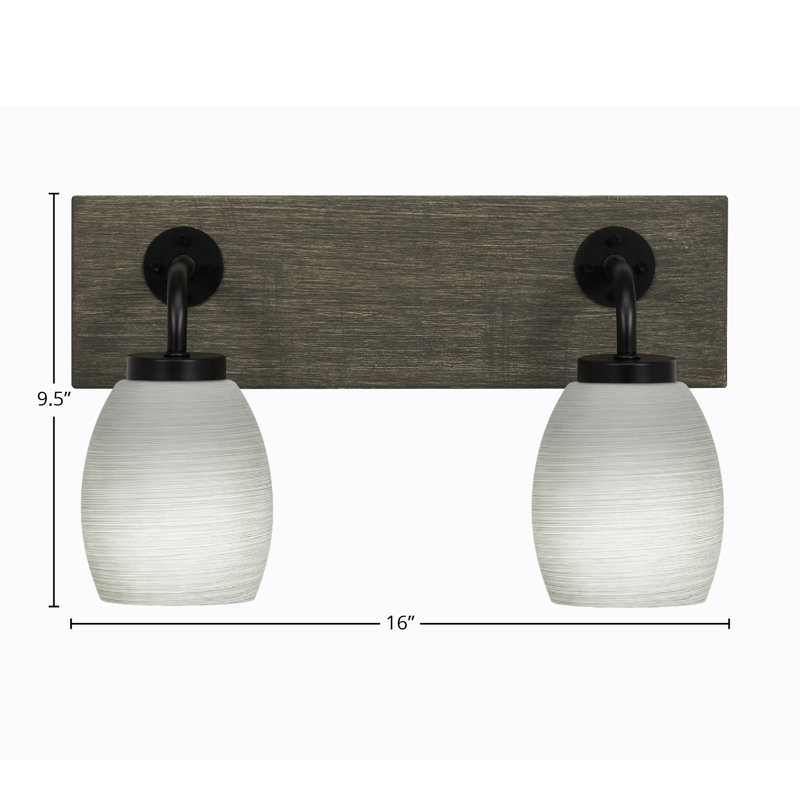 Barre d'éclairage de salle de bain 2 lumières Oxbridge avec finition en métal et verre blanc de 5 po, Transparent