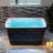 48'' Freestanding Air Soaking Acrylic Rectangular Black Bathtub with Integrated Seat,Non-Slip Design-88621942