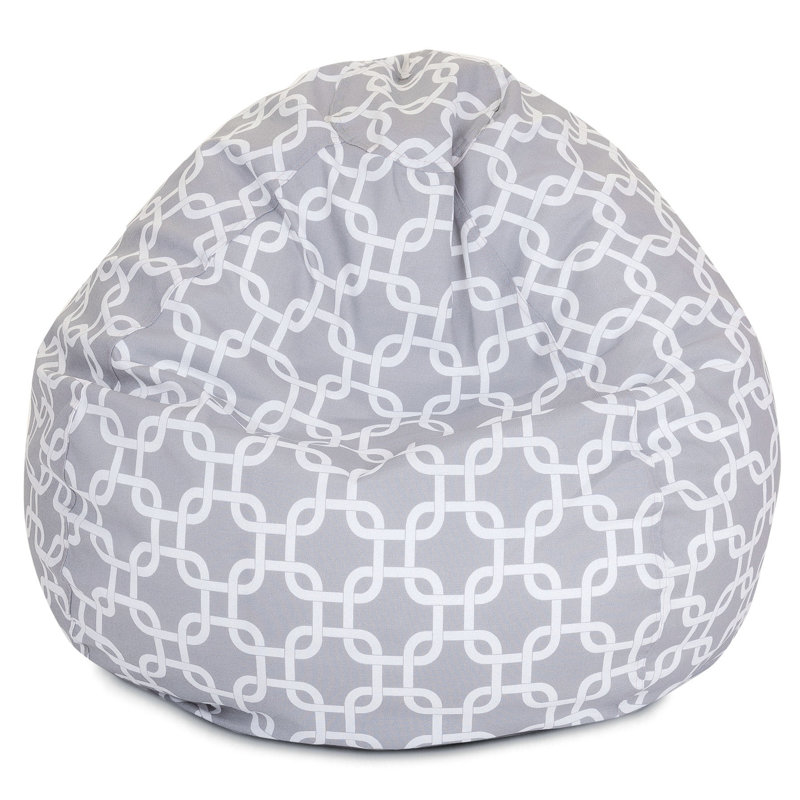 fauteuil sac de pois Banas, Polyester gris, H 22 po x l 28 po x p 28 po