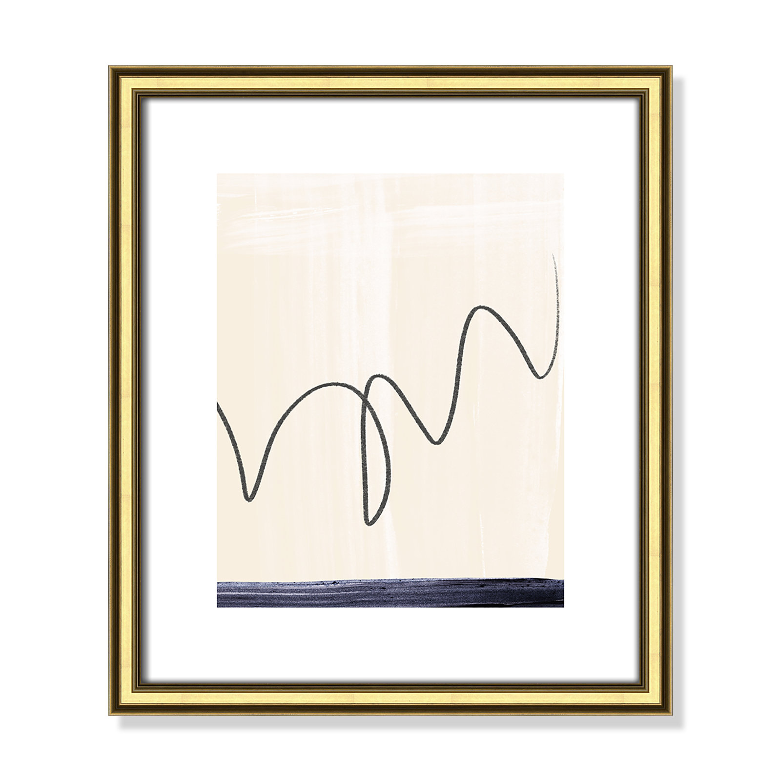 Tigerlily "Departured II" Painting, 16.25" H x 14.25" W x 0.88" D, Gold Framed Paper