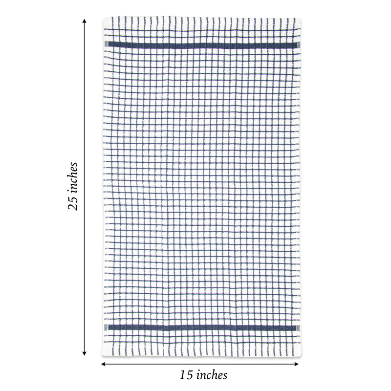 Checkered Jacquard Tea Towel Kitchen Towel, Blue/White