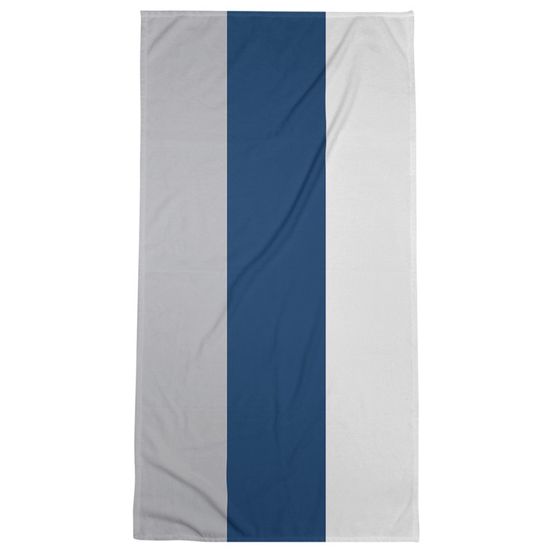 Cotton Blend Lightweight Bath Towel, Cool Gray/Navy Blue/White