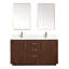 Meuble-lavabo double 60 po avec plateau en pierre composite et miroir Cloverfield-93496135-93496134
