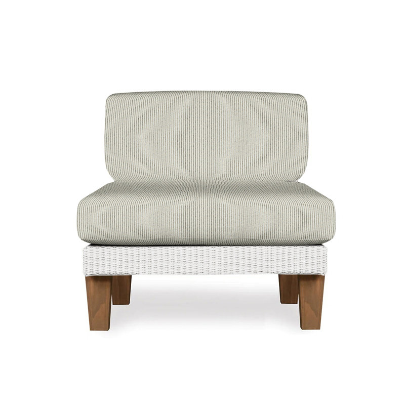 Catalina Outdoor Teak Lounge Chair, Demo Oatmeal, White
