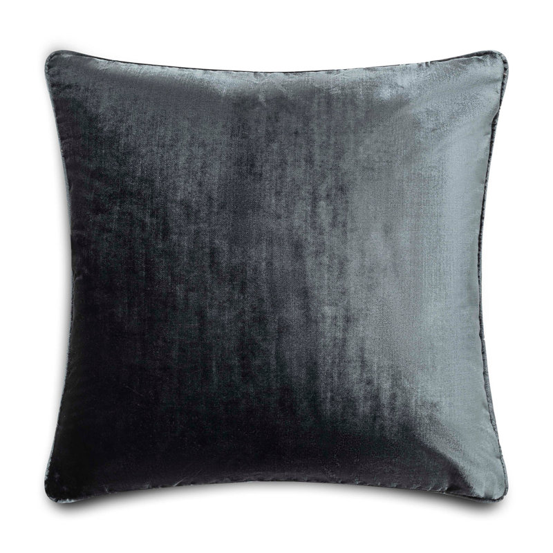 Velvet Square Pillow Cover & Insert, Blue