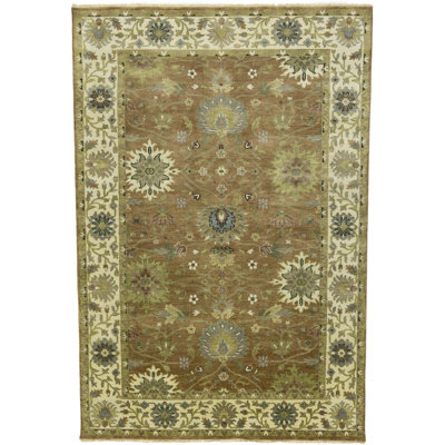 Rust Orange Floral Handmade 6x9 Osh Chobi Oriental Area Rug