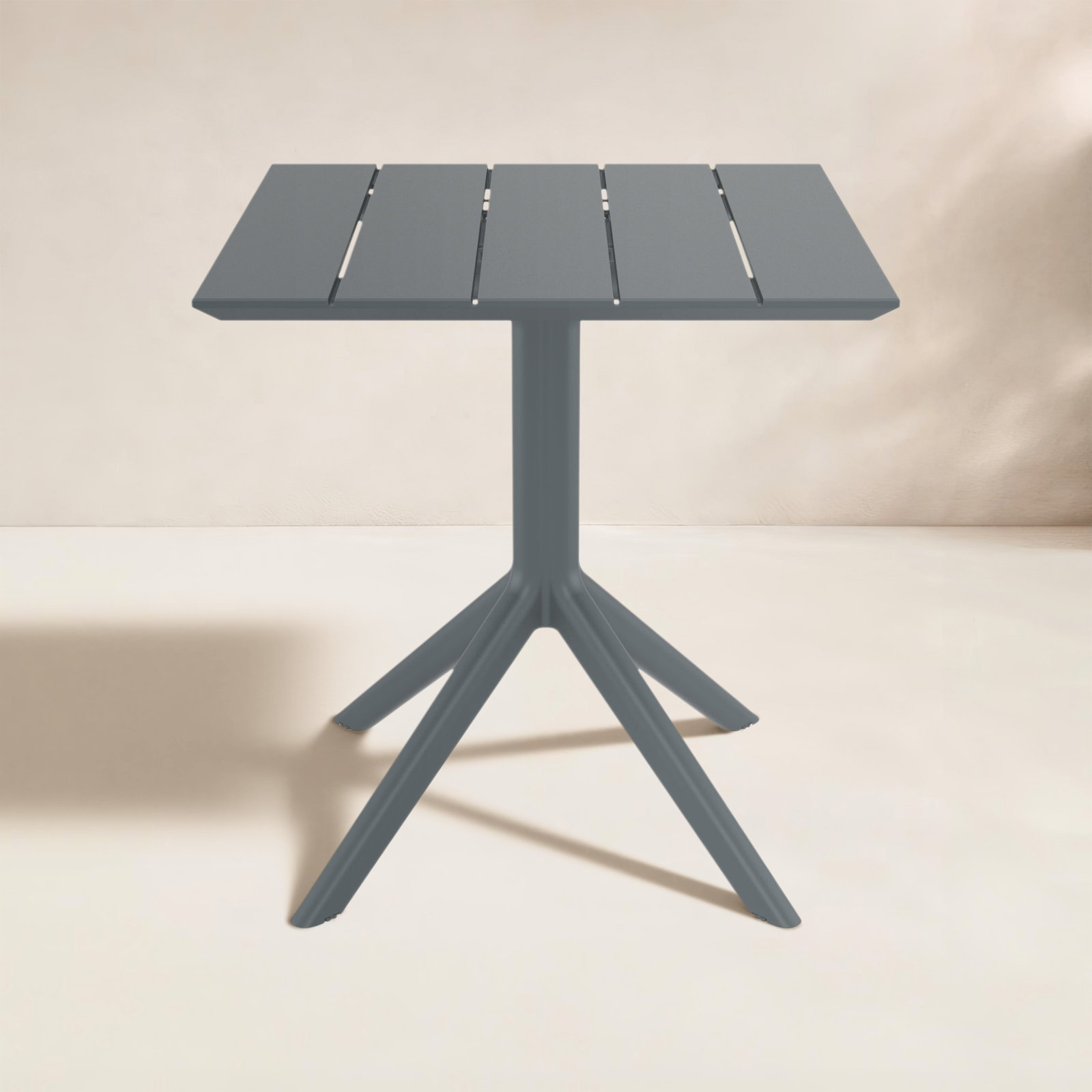 Kittson Patio Dining Table, Dark Gray, 29" H x 27.5" W x 27.5" D