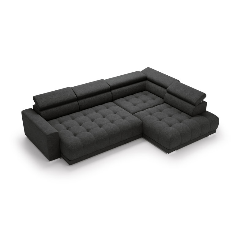 3 Seater Corner Sofa , Artico Black, Left Hand Facing