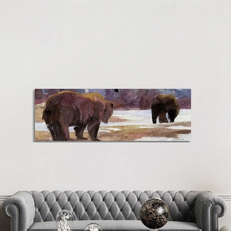 Montana Bears 1 Piece Panoramic Wall Art on Canvas, 152.4 cm H x 50.8 cm W x 1.91 cm D, Wrapped Canvas