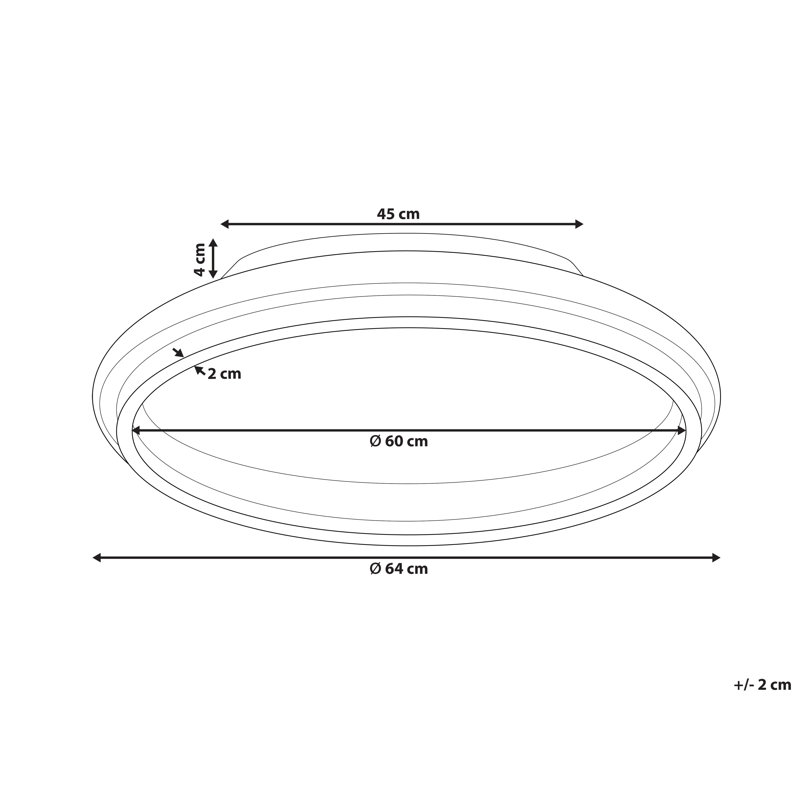 Rackers LED Flush Mount, 7cm H x 64cm W x 64cm D