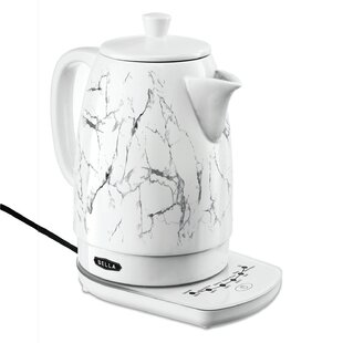  BELLA 1.5 Liter Electric Ceramic Tea Kettle with Boil Dry  Protection & Detachable Swivel Base, Black Floral: Home & Kitchen