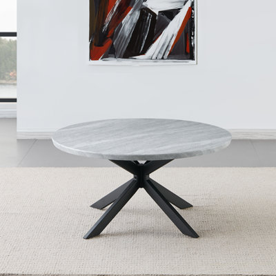 Zikee Keyla Faux Marble Round Cocktail Table