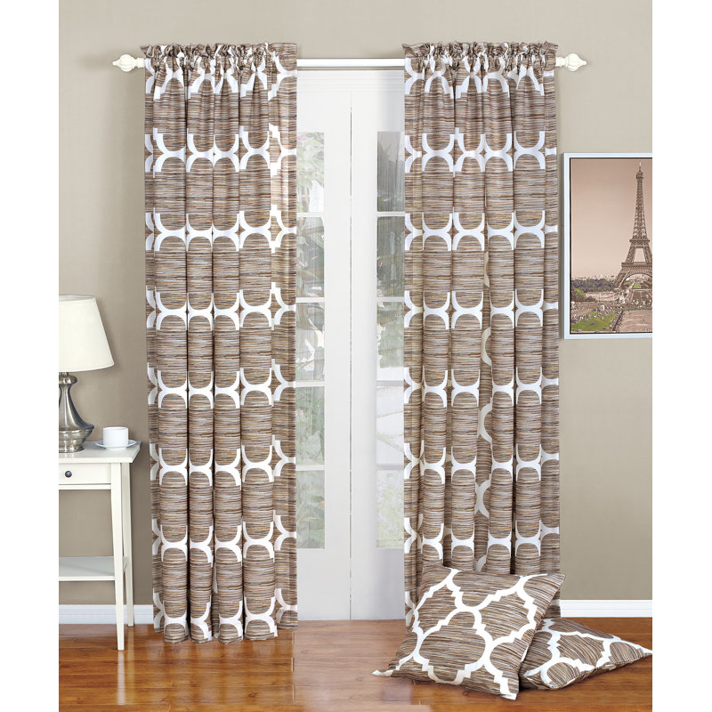 Semi Sheer Curtain Pair, Wind Chime, 177.8cm W x 213.4cm L